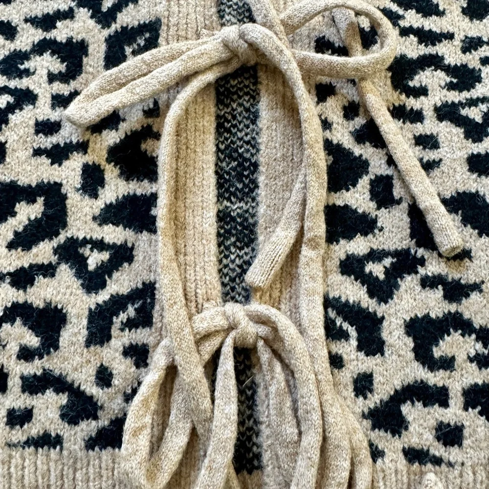 Cozy Co Casual Lace Up Leopard Print Cardigan - Picture 5 of 9